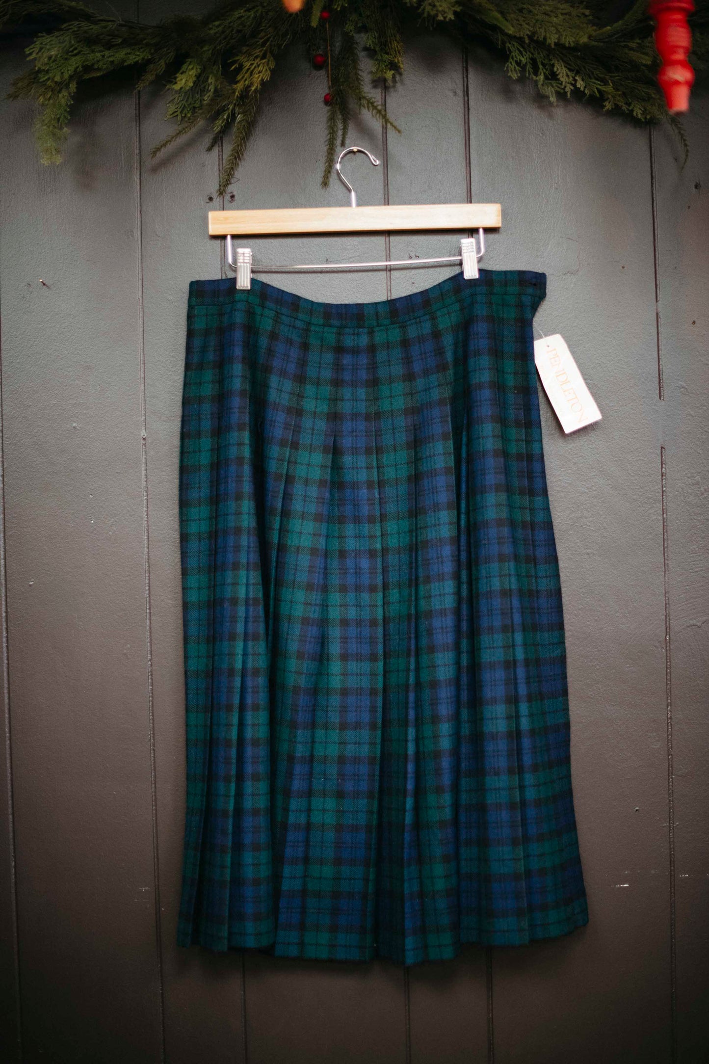 Vintage Plaid Midi Skirt