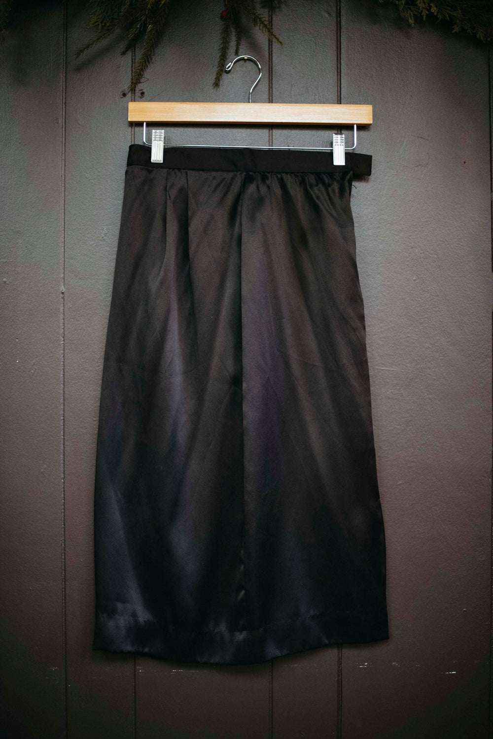 Vintage Black 100% Silk Skirt