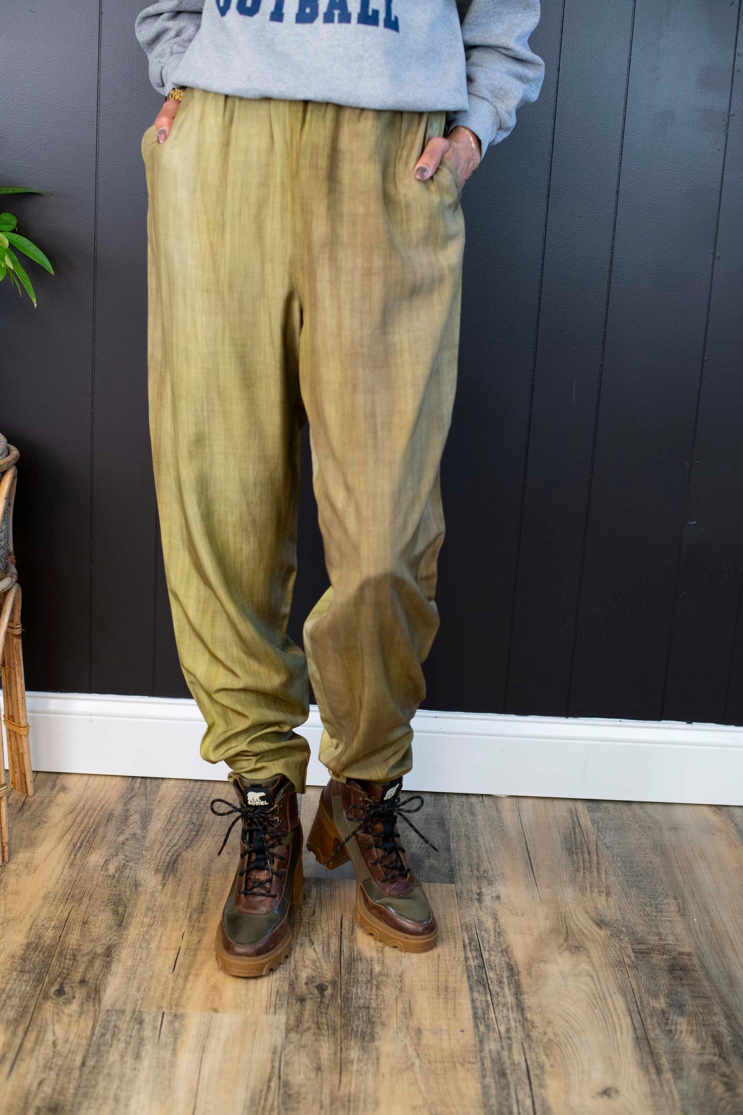 Vintage EPB Silk Olive Pants - Size L