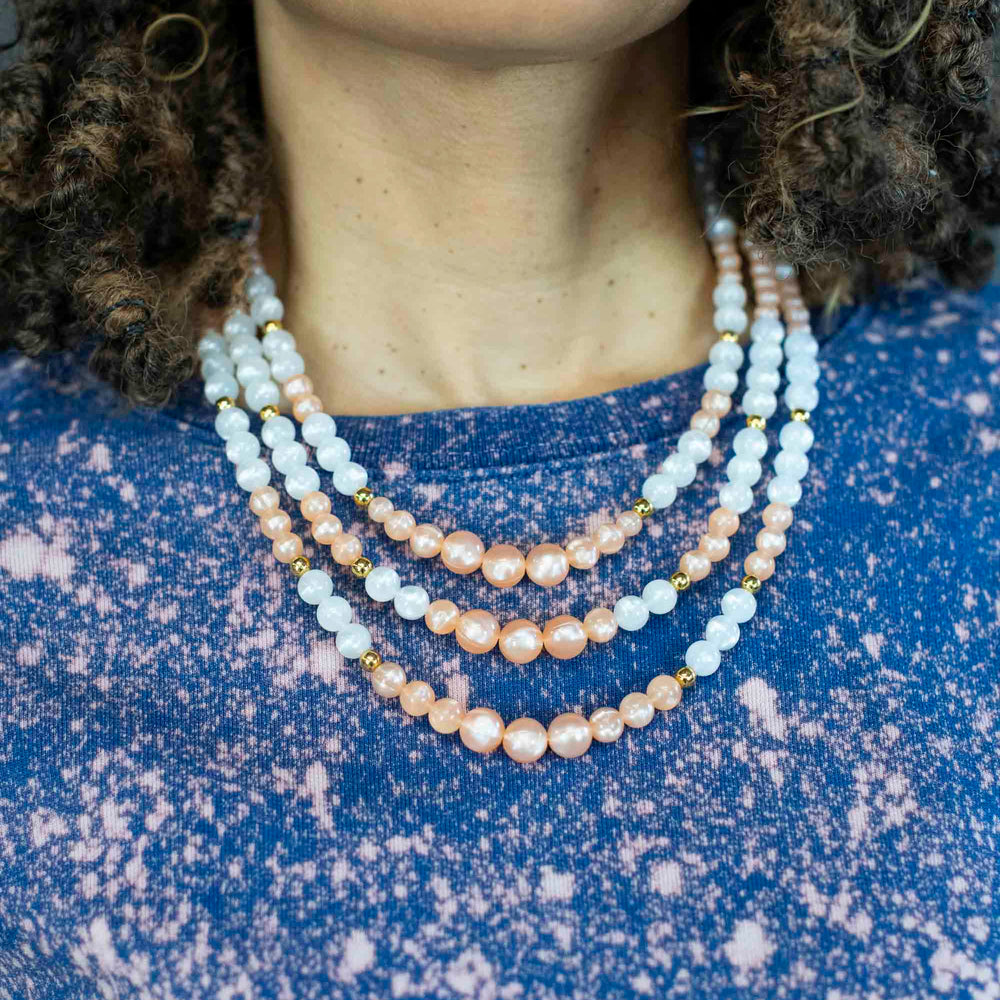 Vintage Multi-Strand Pastel Beaded Necklace