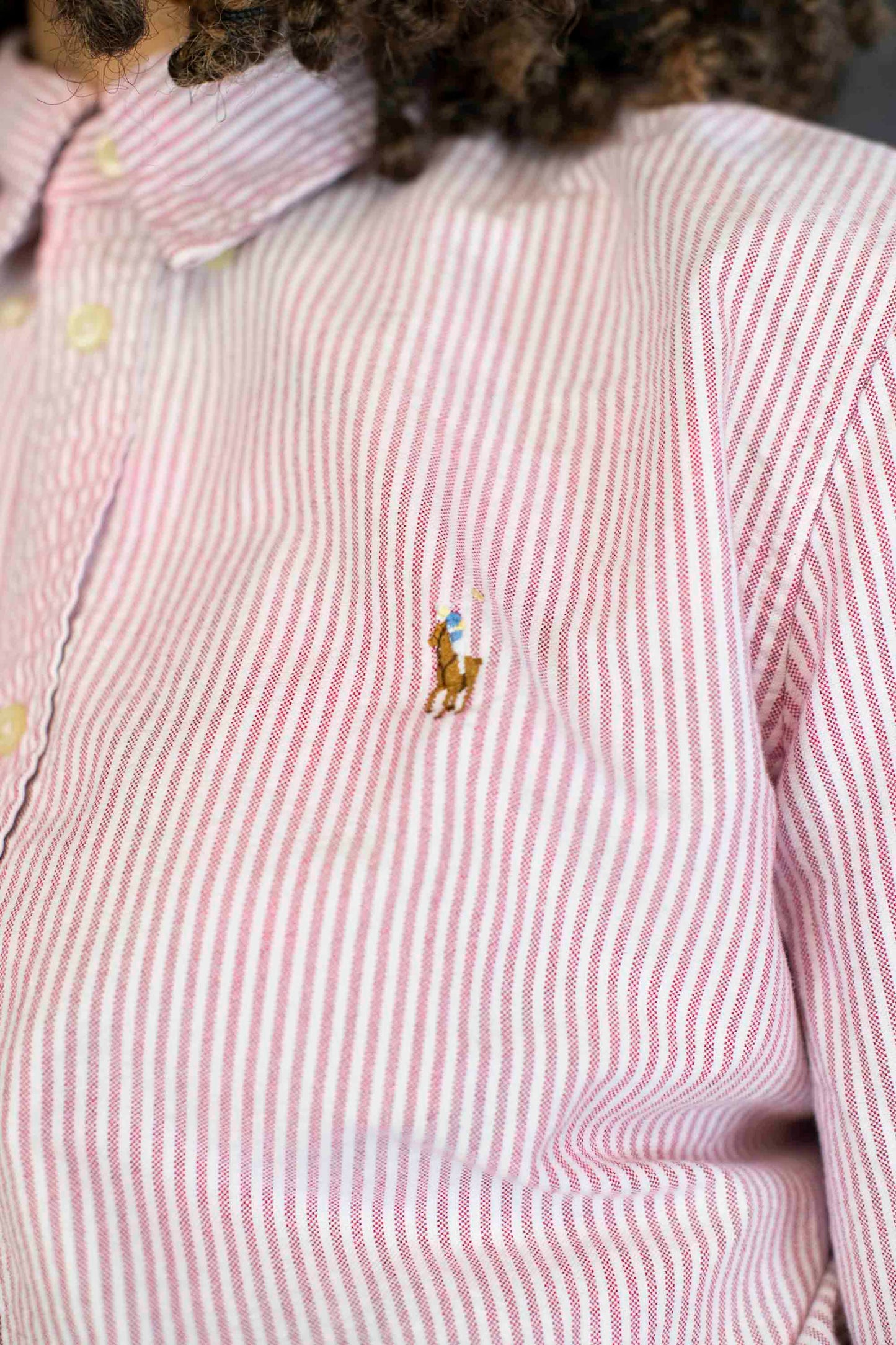 Vintage Ralph Lauren Red Striped Button Down - Size L