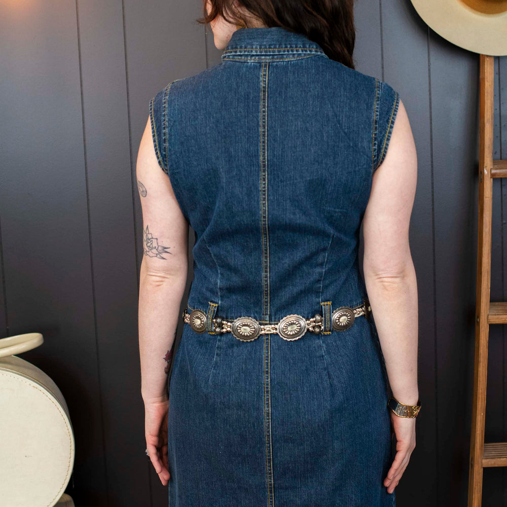 
                      
                        Pre-loved Denim and Concha Belt Dress - Size S
                      
                    