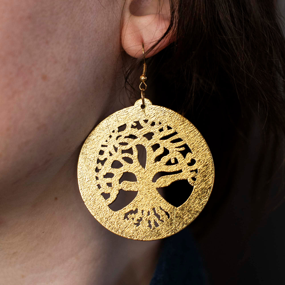 Pre-Loved Tree of Life Cutout Earrings