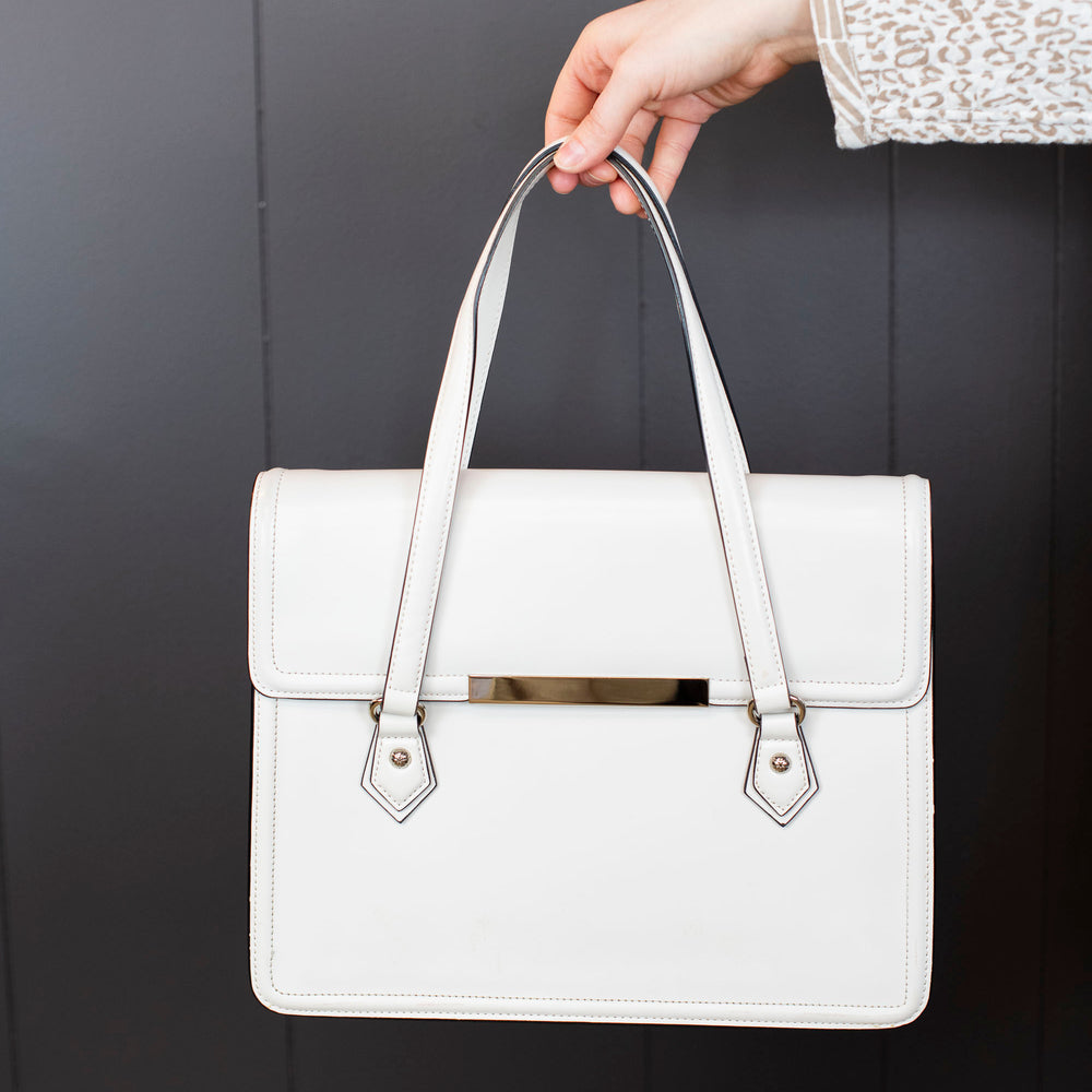 
                      
                        Y2K White Leather Cromia Handbag
                      
                    