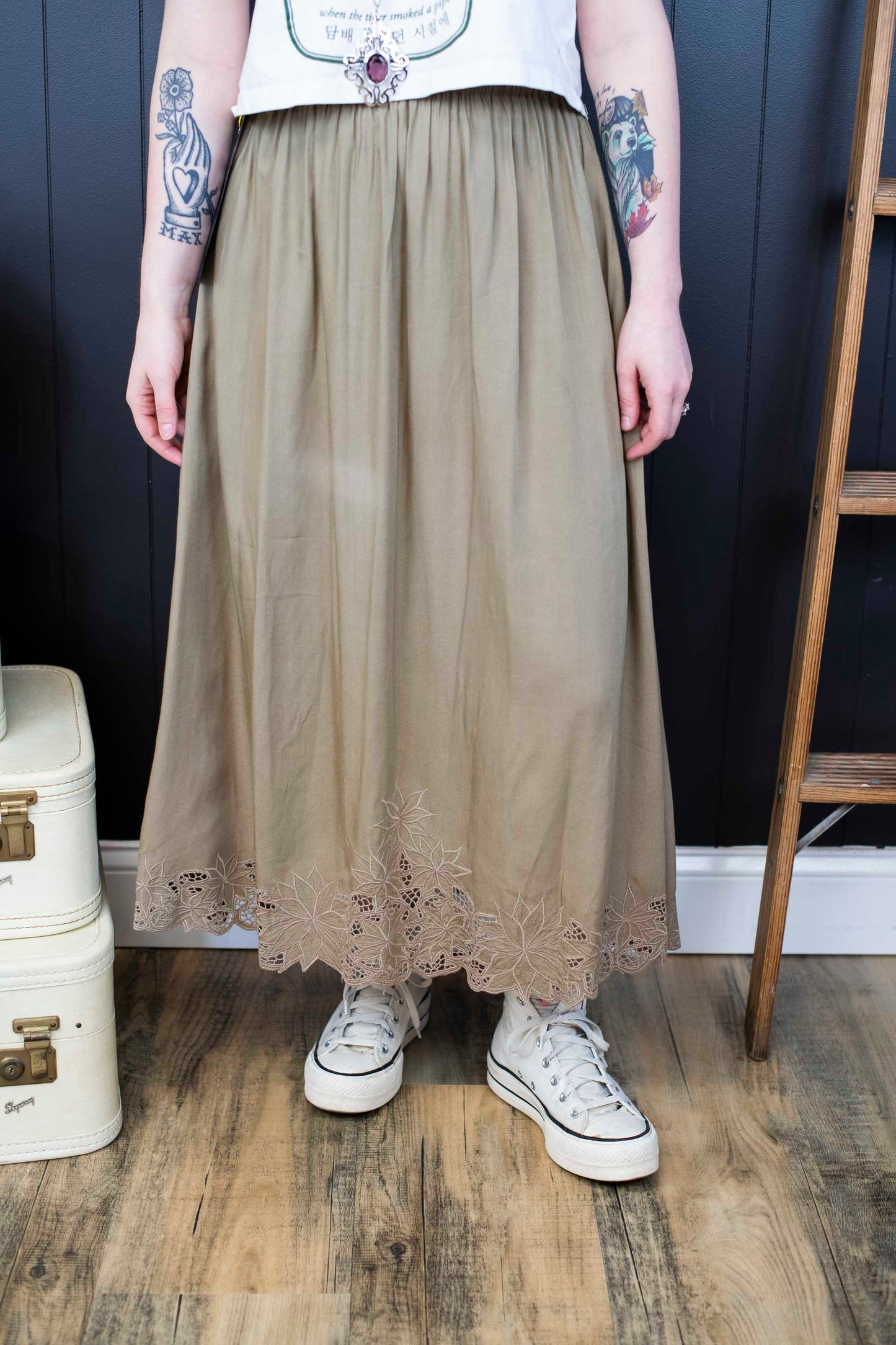 Vintage Eyelet Skirt - Size M