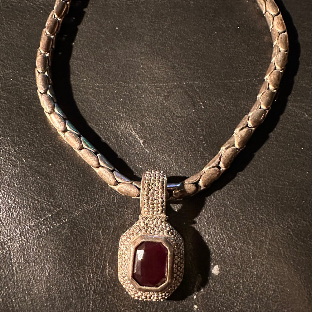 Vintage Garnet like pendant necklace