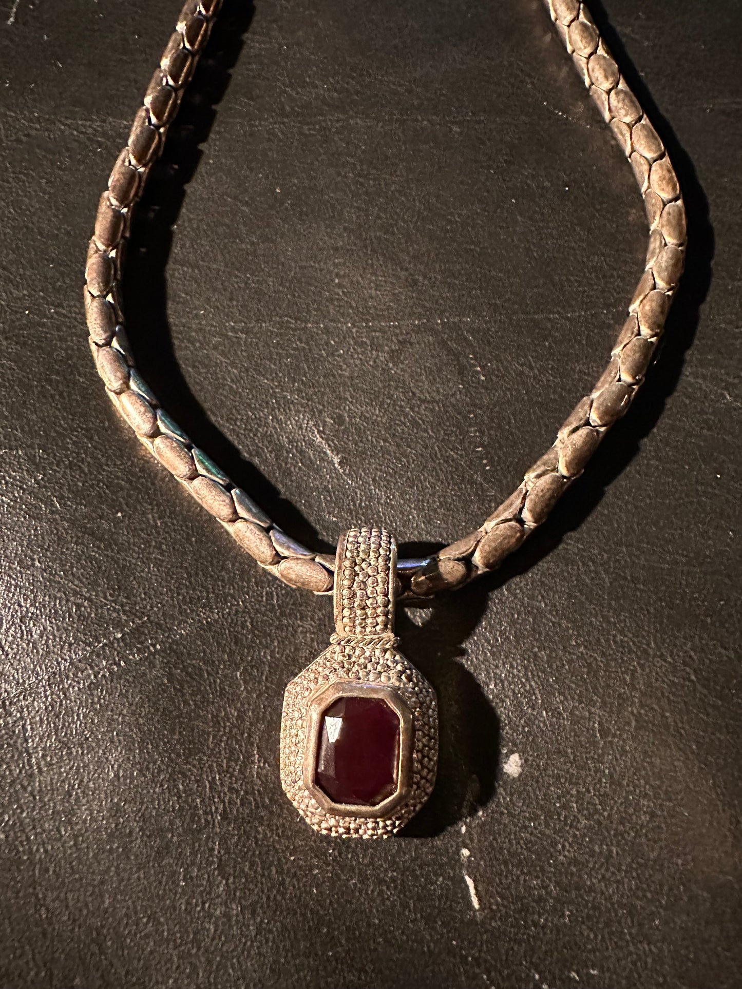 Vintage Garnet like pendant necklace