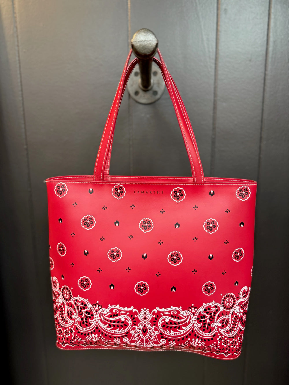 Vintage Lamathe Red Paisley Bag