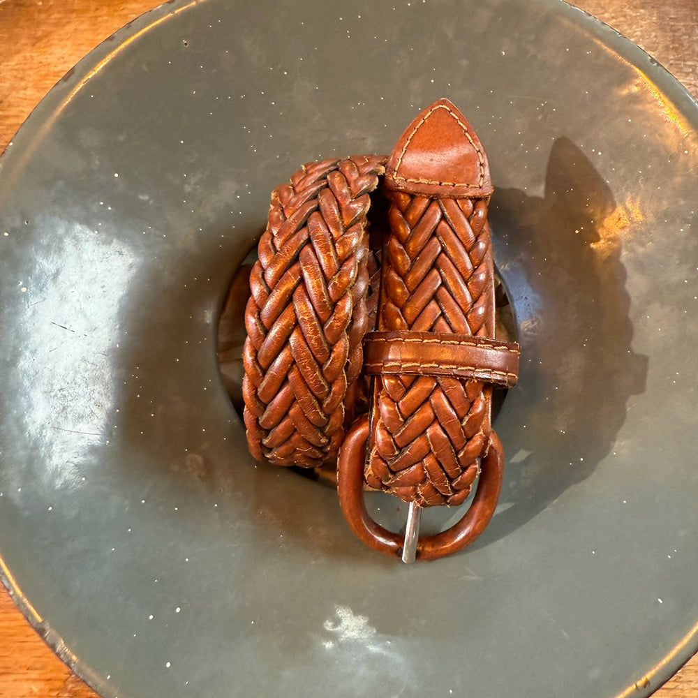 Vintage braided Argentina leather belt