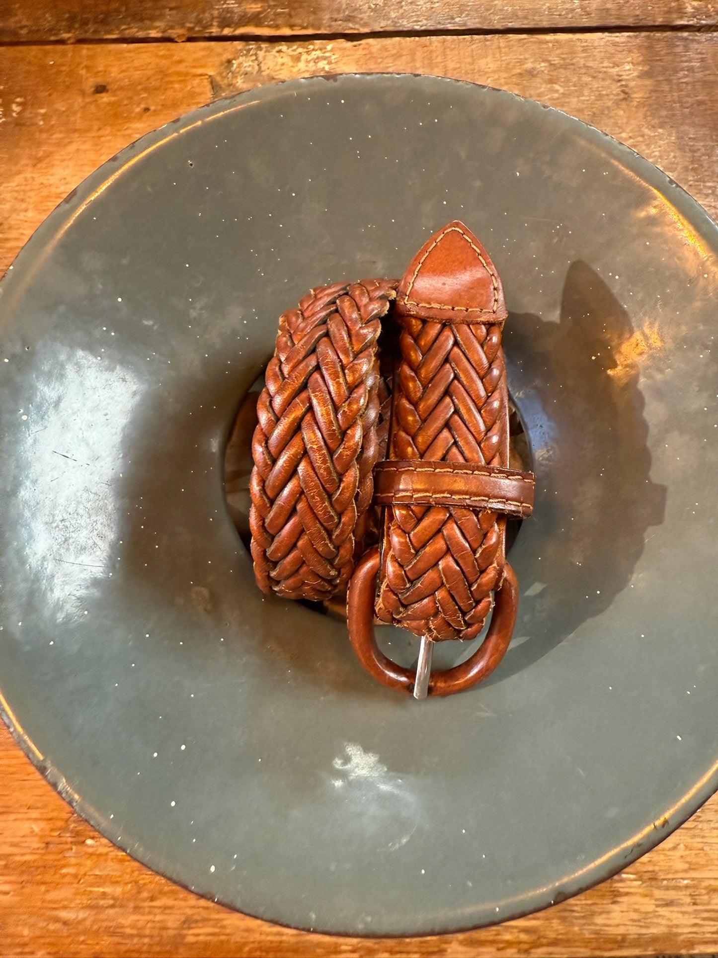 Vintage braided Argentina leather belt