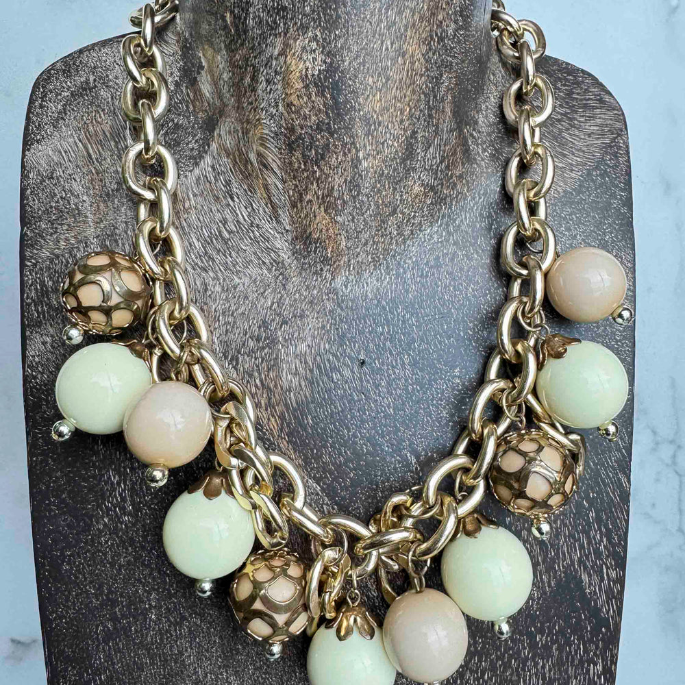 Vintage Chunky Gold Chain Bauble Necklace