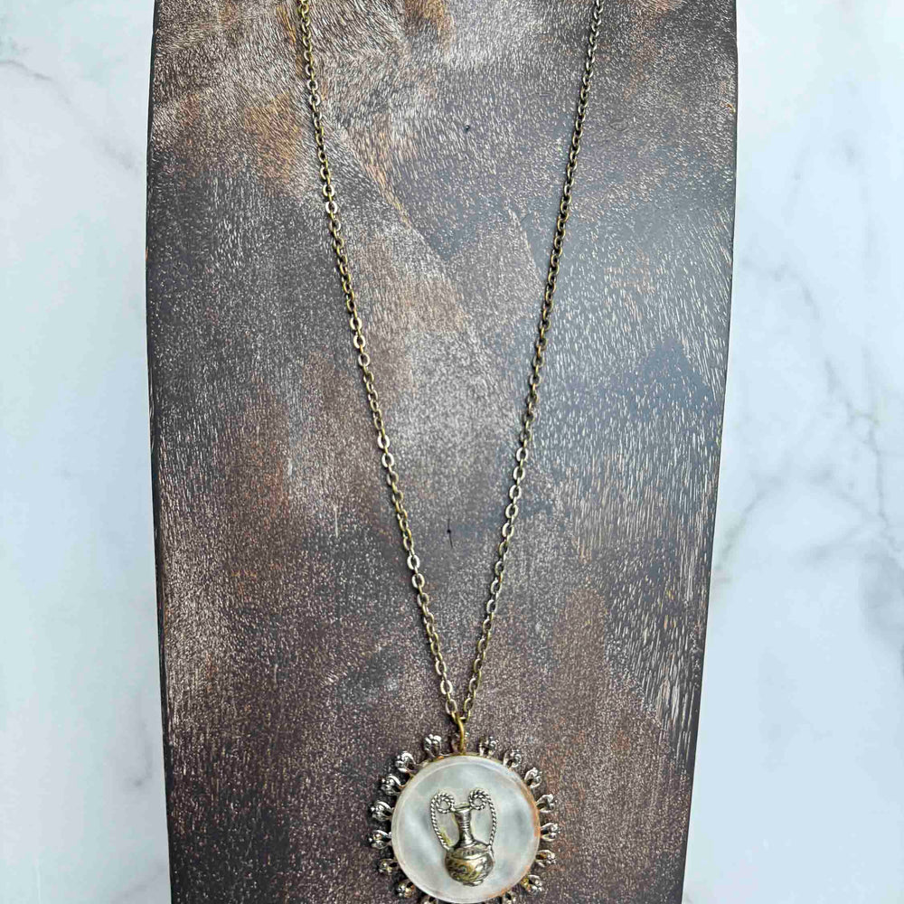 Vintage Greek-Inspired Pendant Necklace