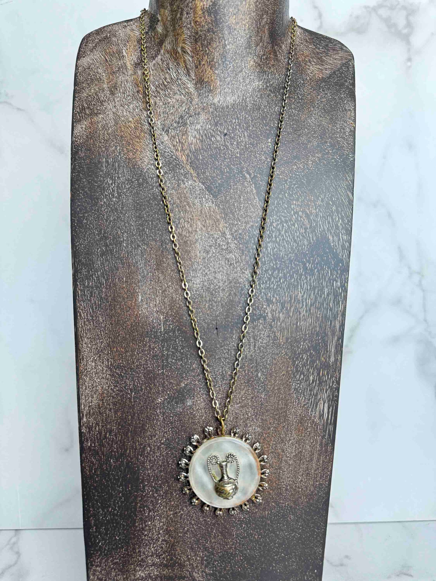 Vintage Greek-Inspired Pendant Necklace