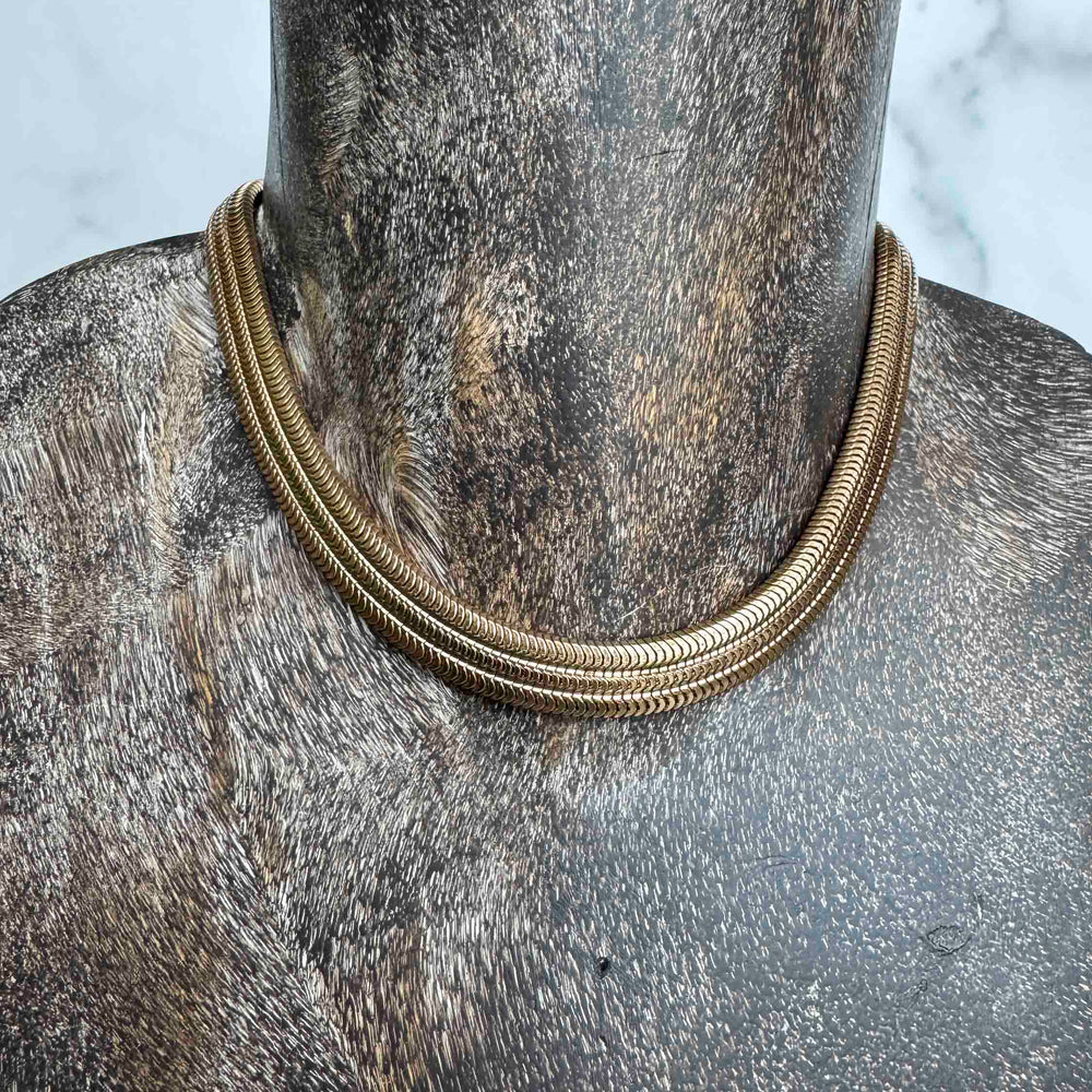 Vintage Gold Snake Chain Choker Necklace