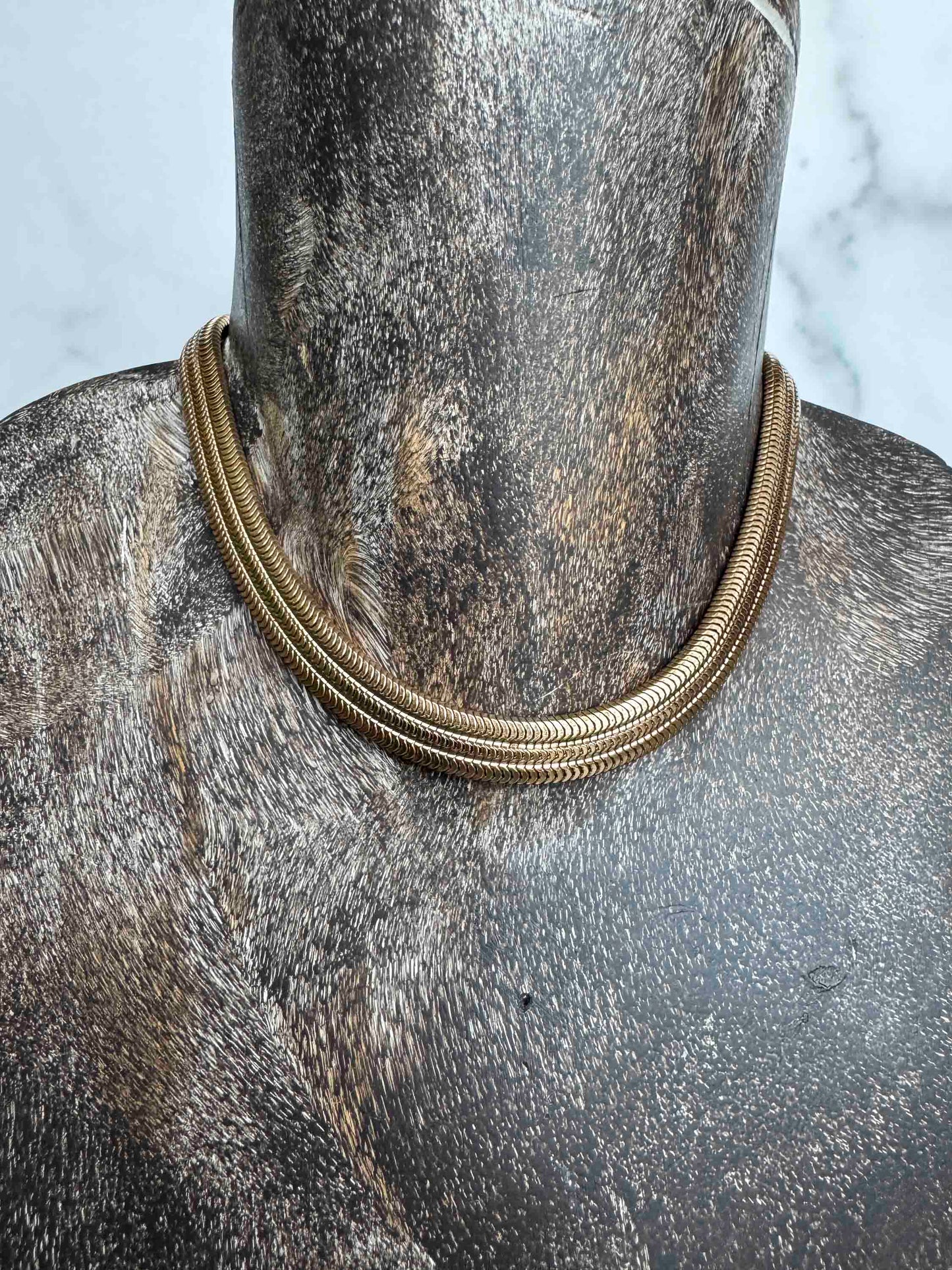 Vintage Gold Snake Chain Choker Necklace