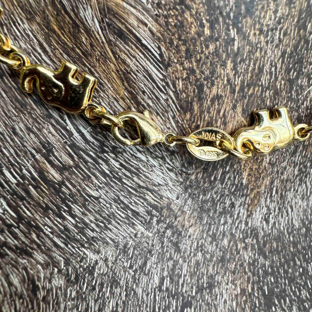 
                      
                        Vintage Golden Elephant Link Necklace
                      
                    