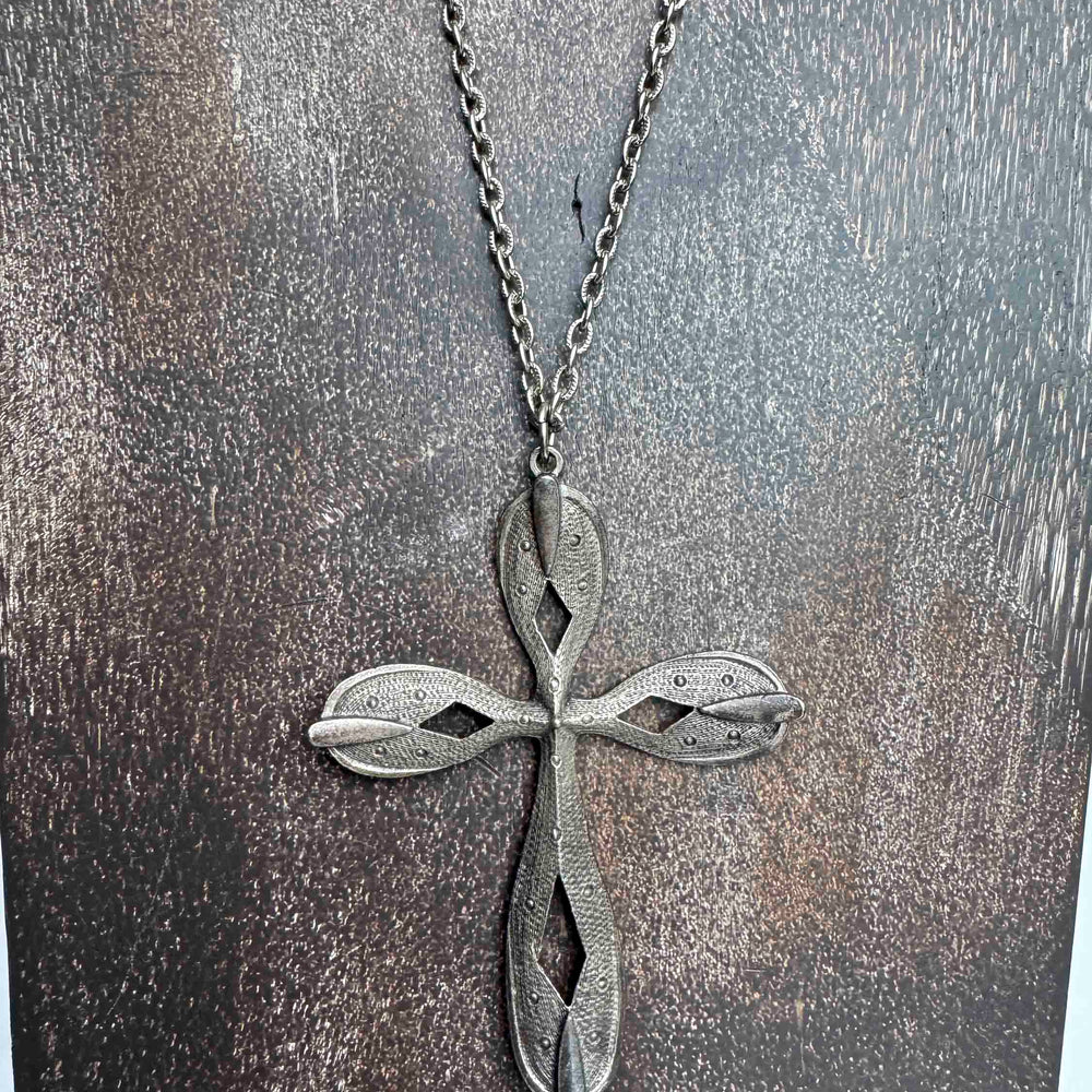 
                      
                        Vintage Large Silver Cross Necklace
                      
                    