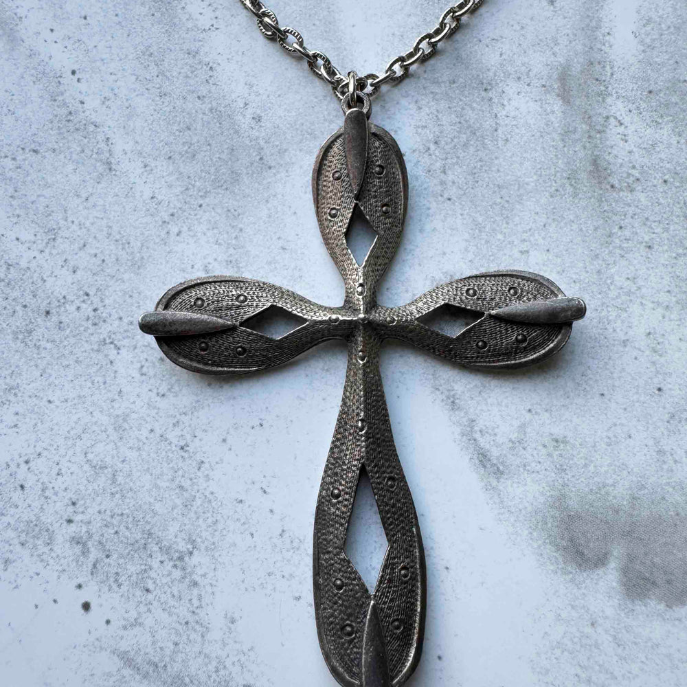 
                      
                        Vintage Large Silver Cross Necklace
                      
                    