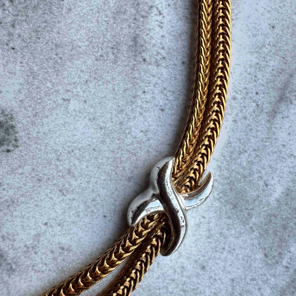 
                      
                        Vintage Gold & Silver Knot Chain Necklace
                      
                    