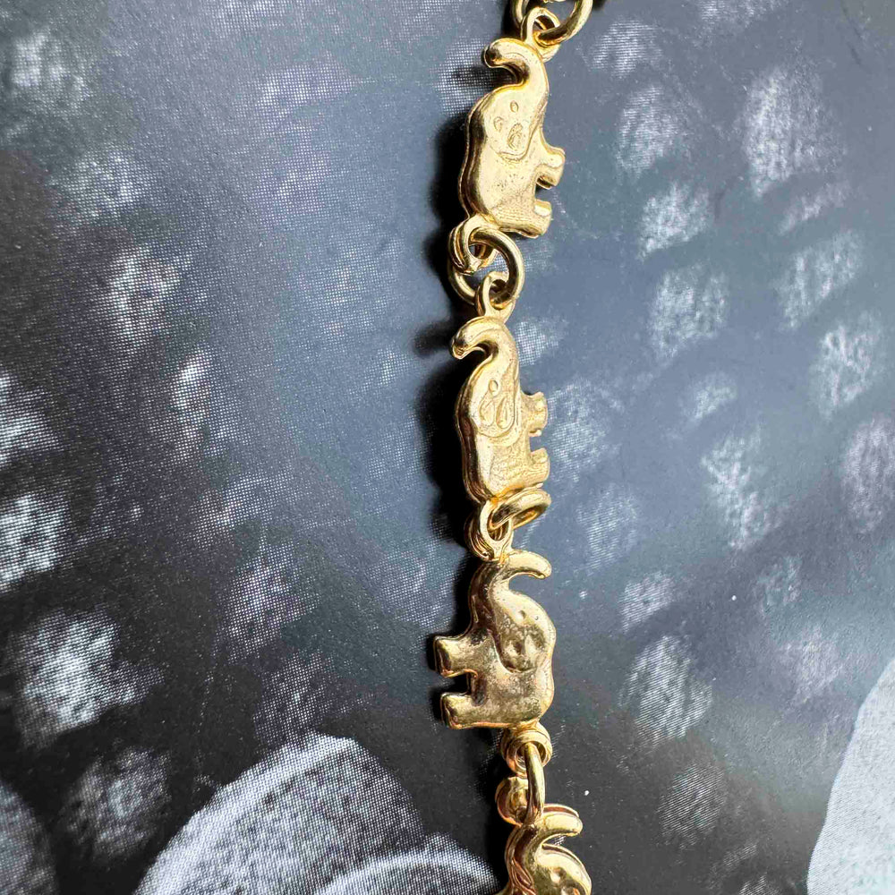 
                      
                        Vintage Golden Elephant Link Necklace
                      
                    