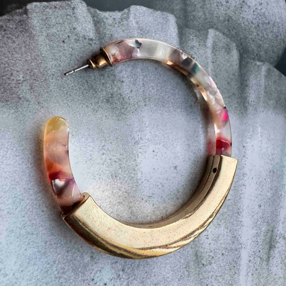 
                      
                        Pre-Loved Resin & Gold-Tone Hoop Earrings
                      
                    