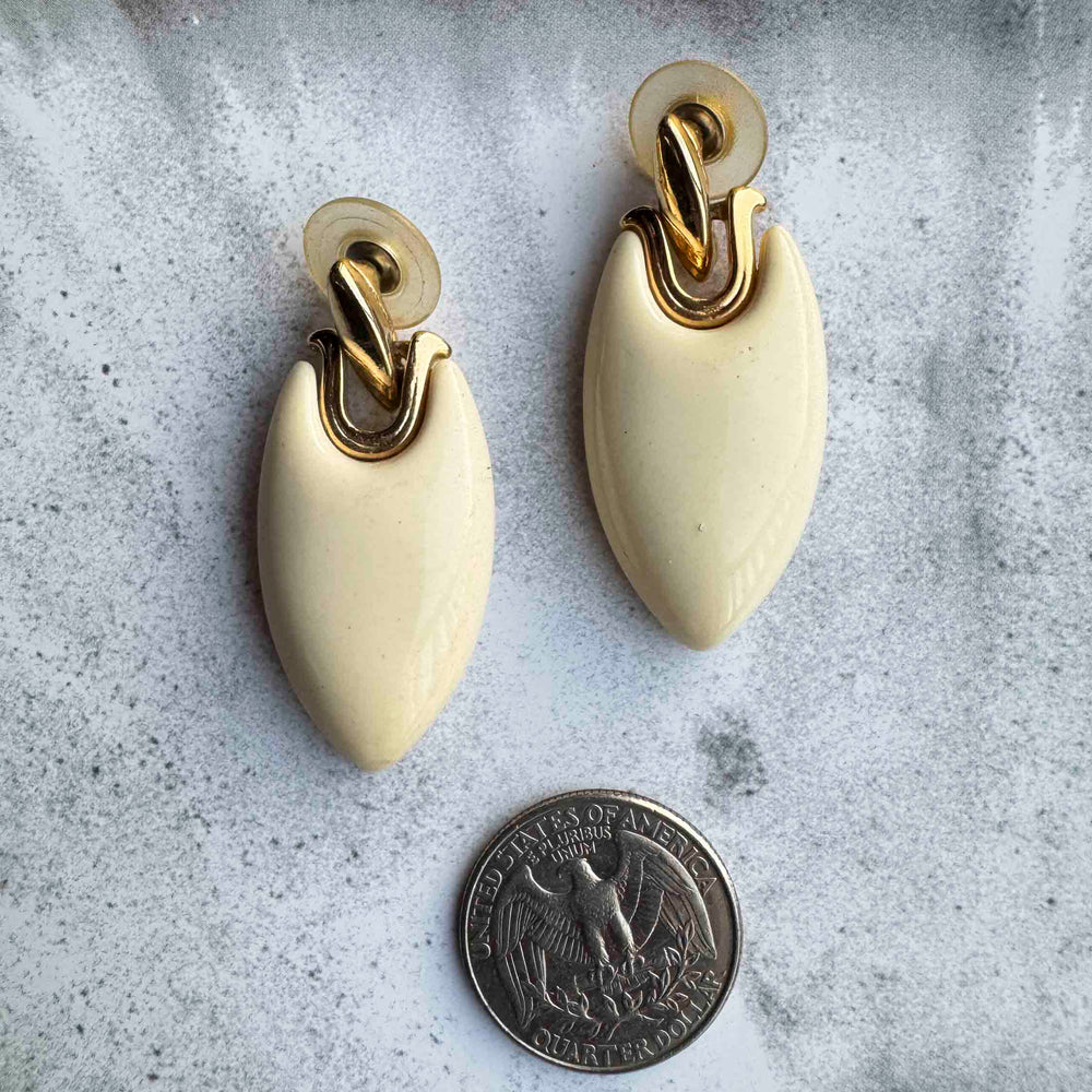 
                      
                        Vintage Cream & Gold Statement Earrings
                      
                    