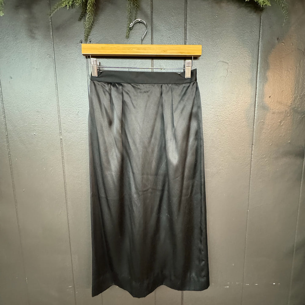 
                      
                        Vintage Black 100% Silk Skirt
                      
                    