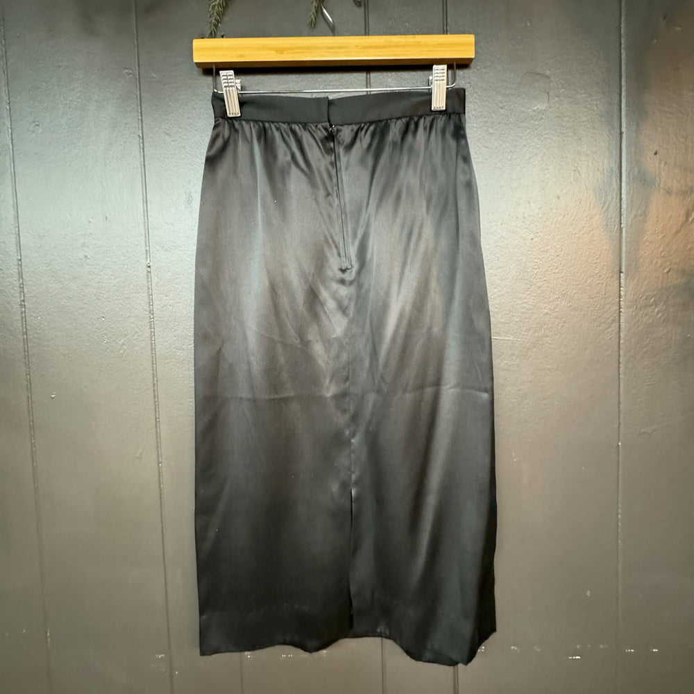 
                      
                        Vintage Black 100% Silk Skirt
                      
                    