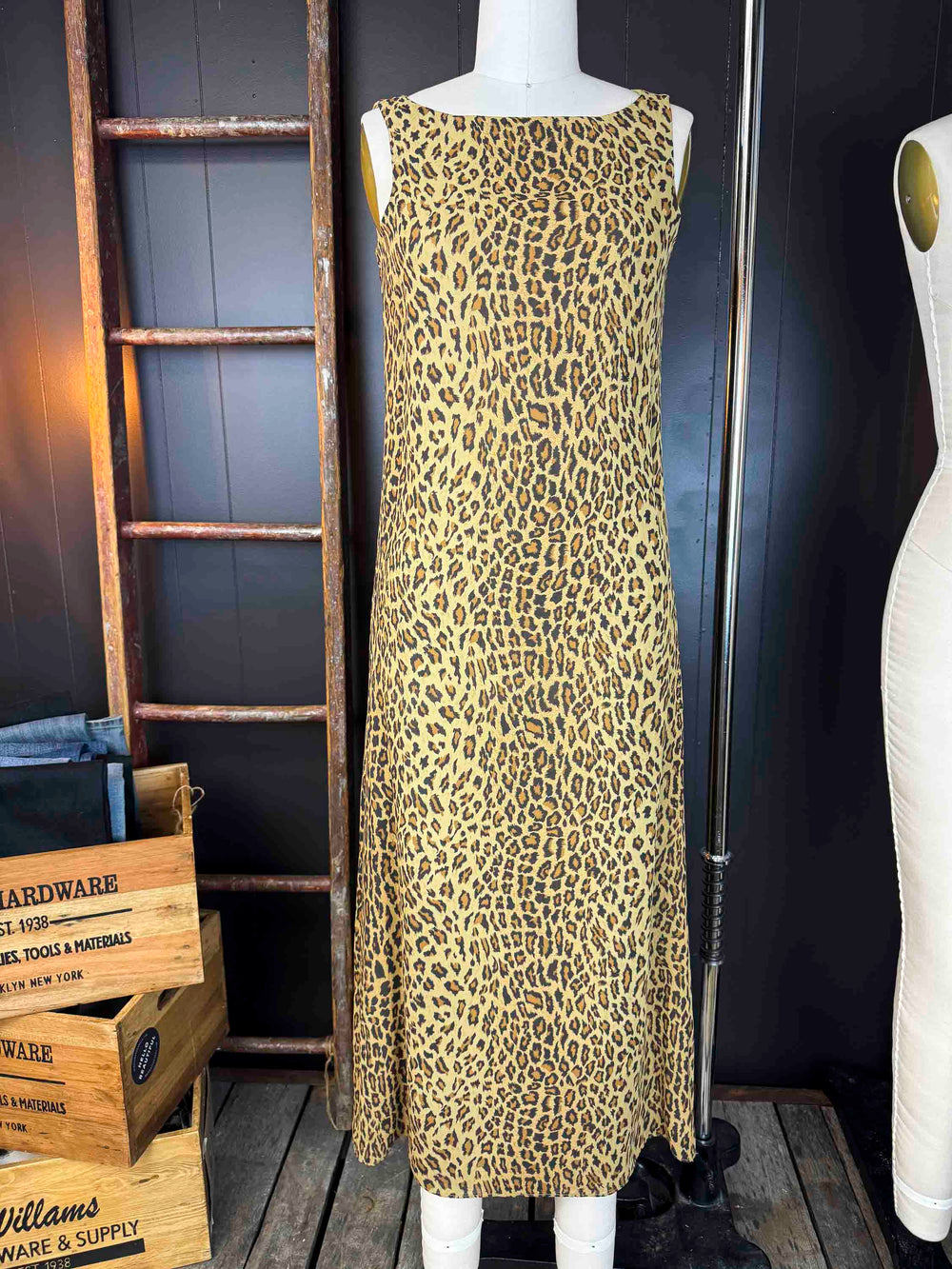 Vintage Leopard Slip Dress - Size XS/S