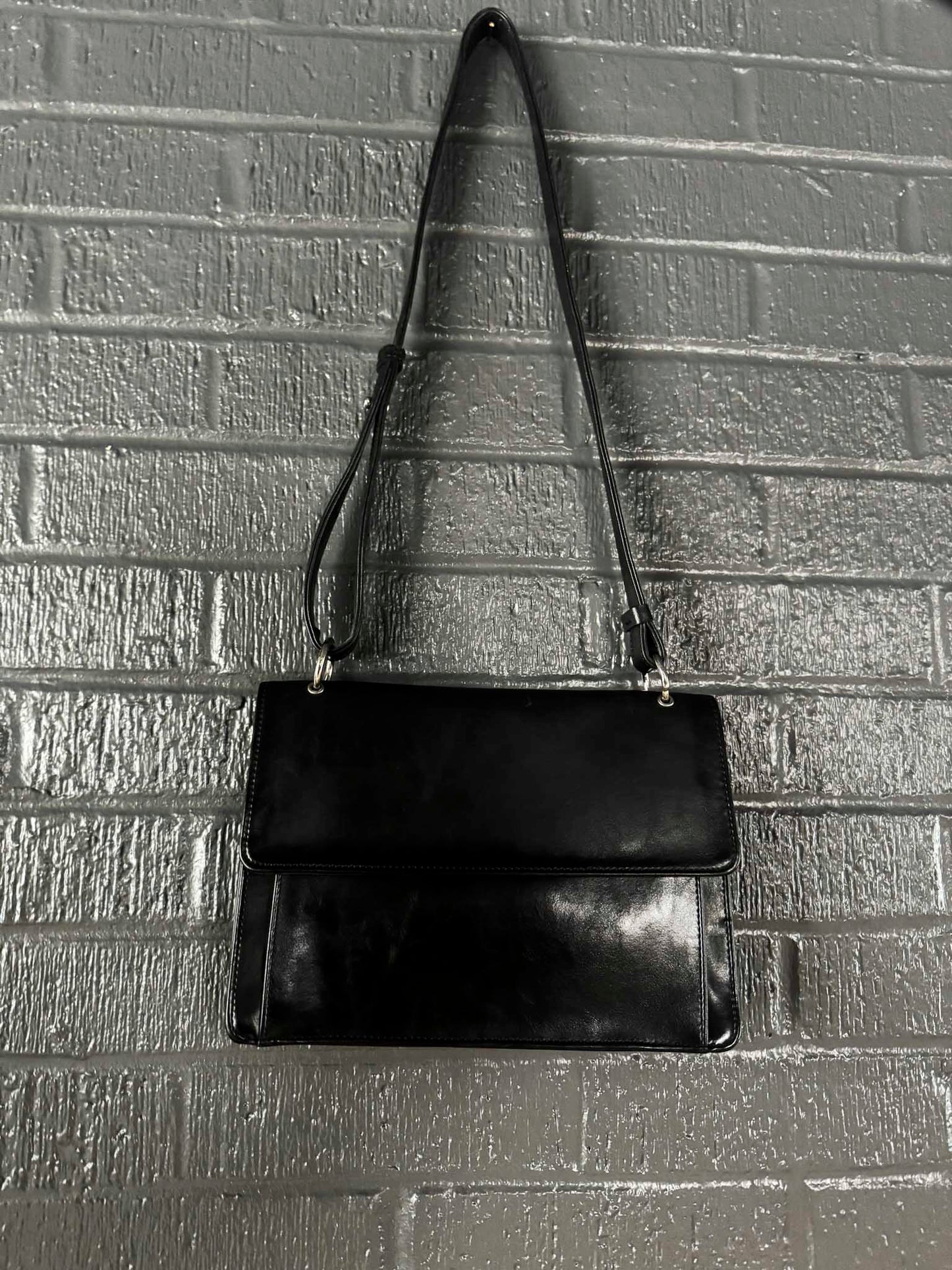 Vintage Charter Club Black Faux Leather Handbag