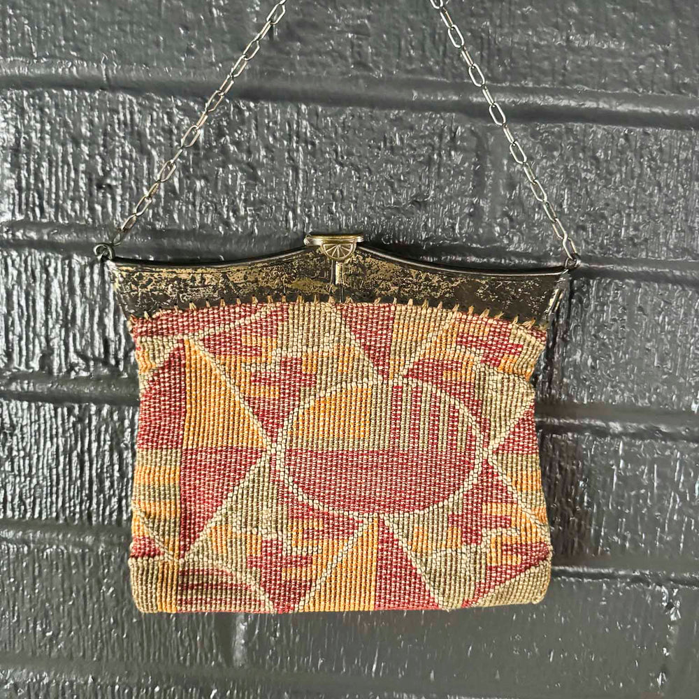 Vintage 1930s Abstract Tapestry Purse