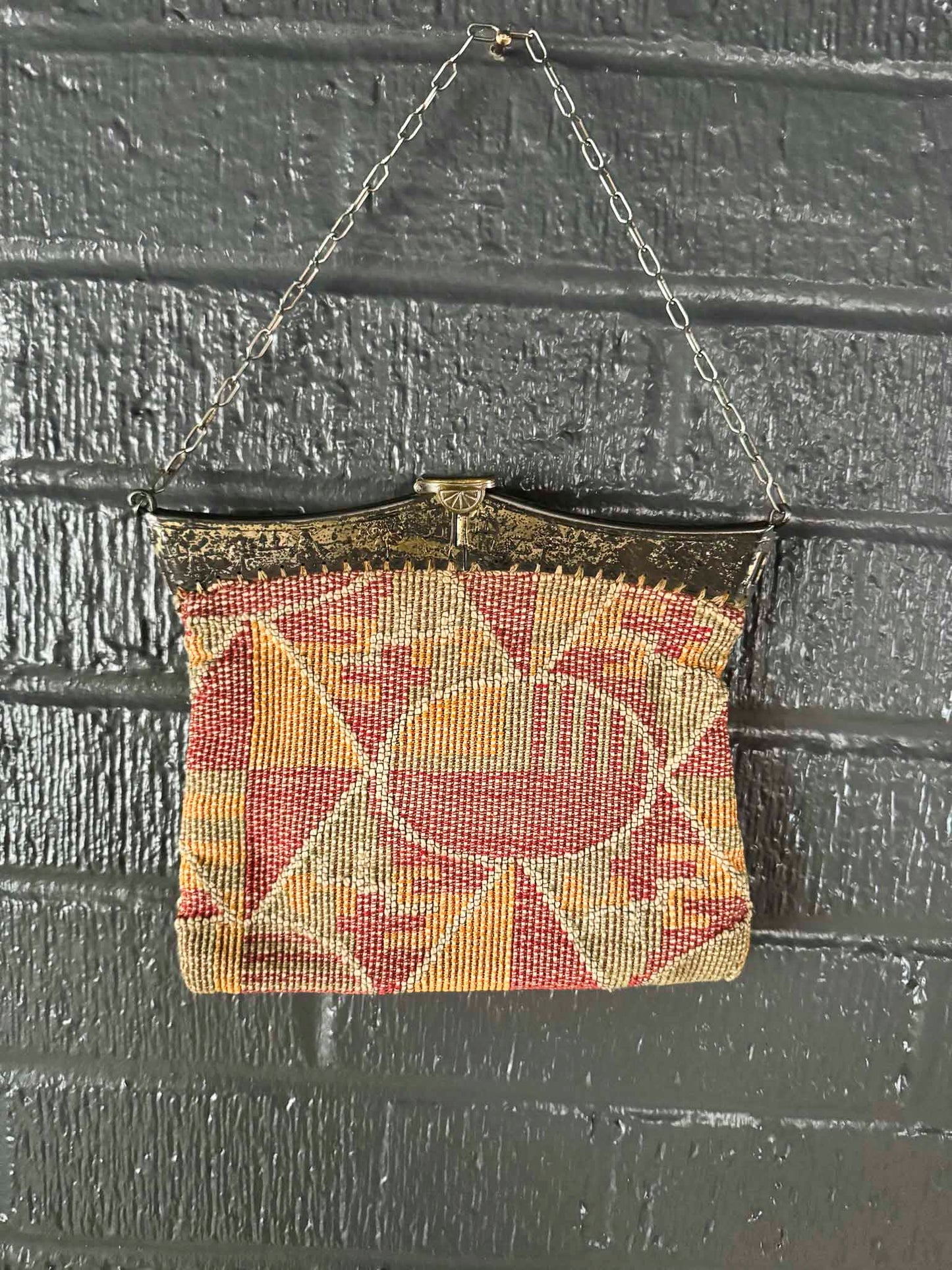 Vintage 1930s Abstract Tapestry Purse