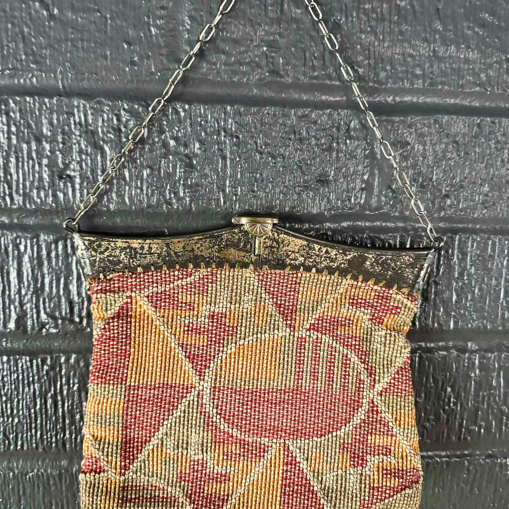 Vintage 1930s Abstract Tapestry Purse