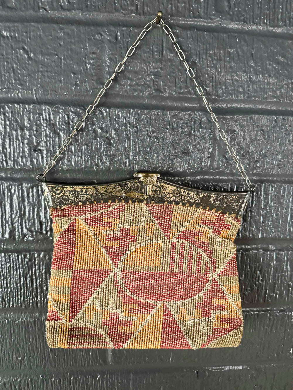 Vintage 1930s Abstract Tapestry Purse