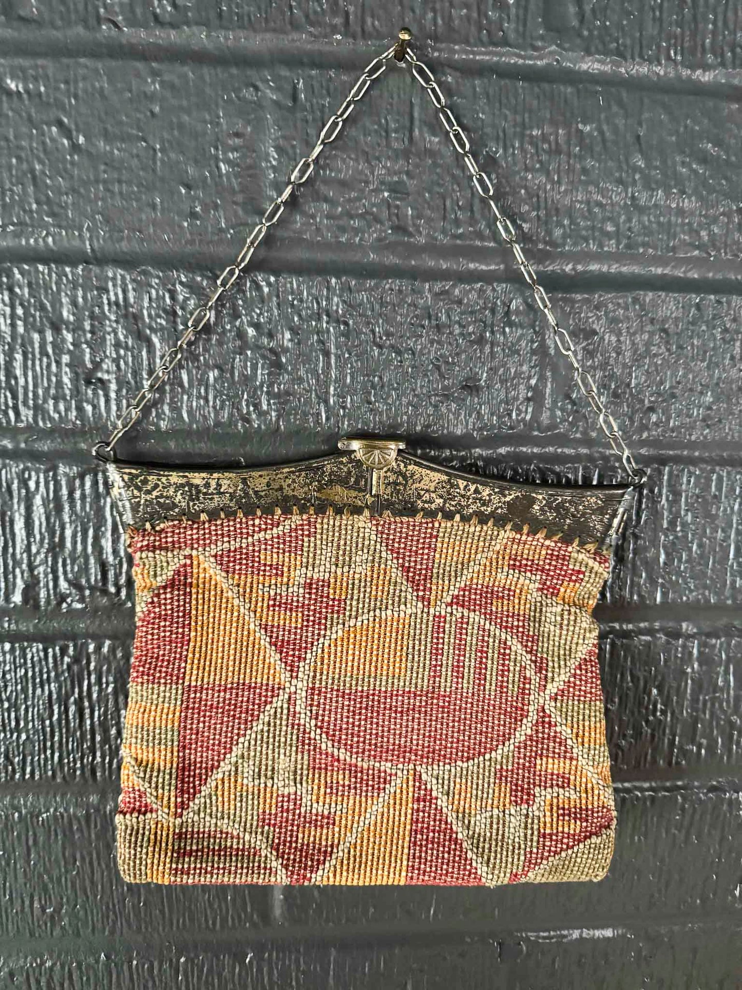 Vintage 1930s Abstract Tapestry Purse