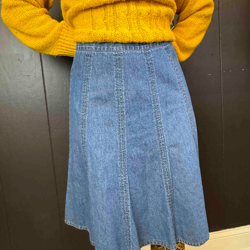 Vintage Bonjour Denim Skirt - Size 6