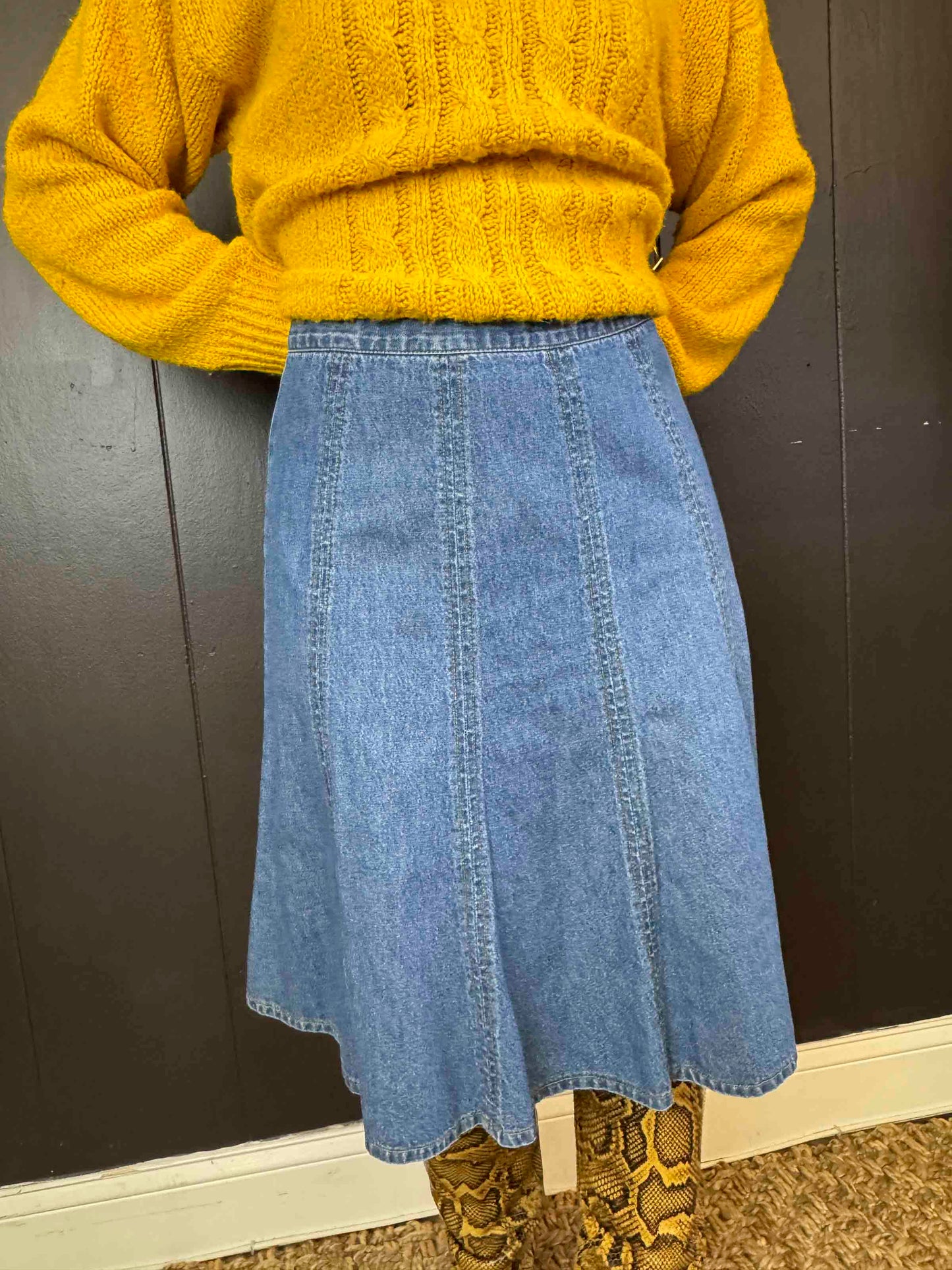 Vintage Bonjour Denim Skirt - Size 6