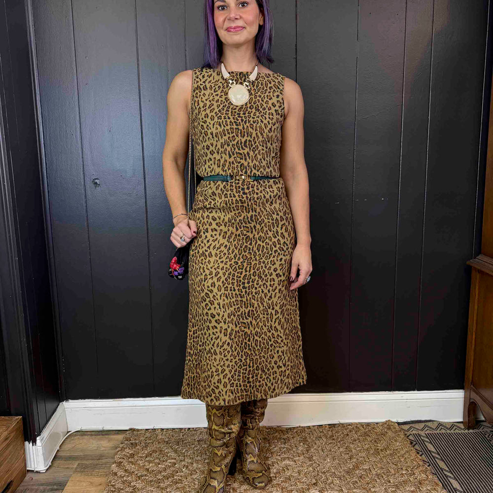 
                      
                        Vintage Leopard Slip Dress - Size 2P
                      
                    