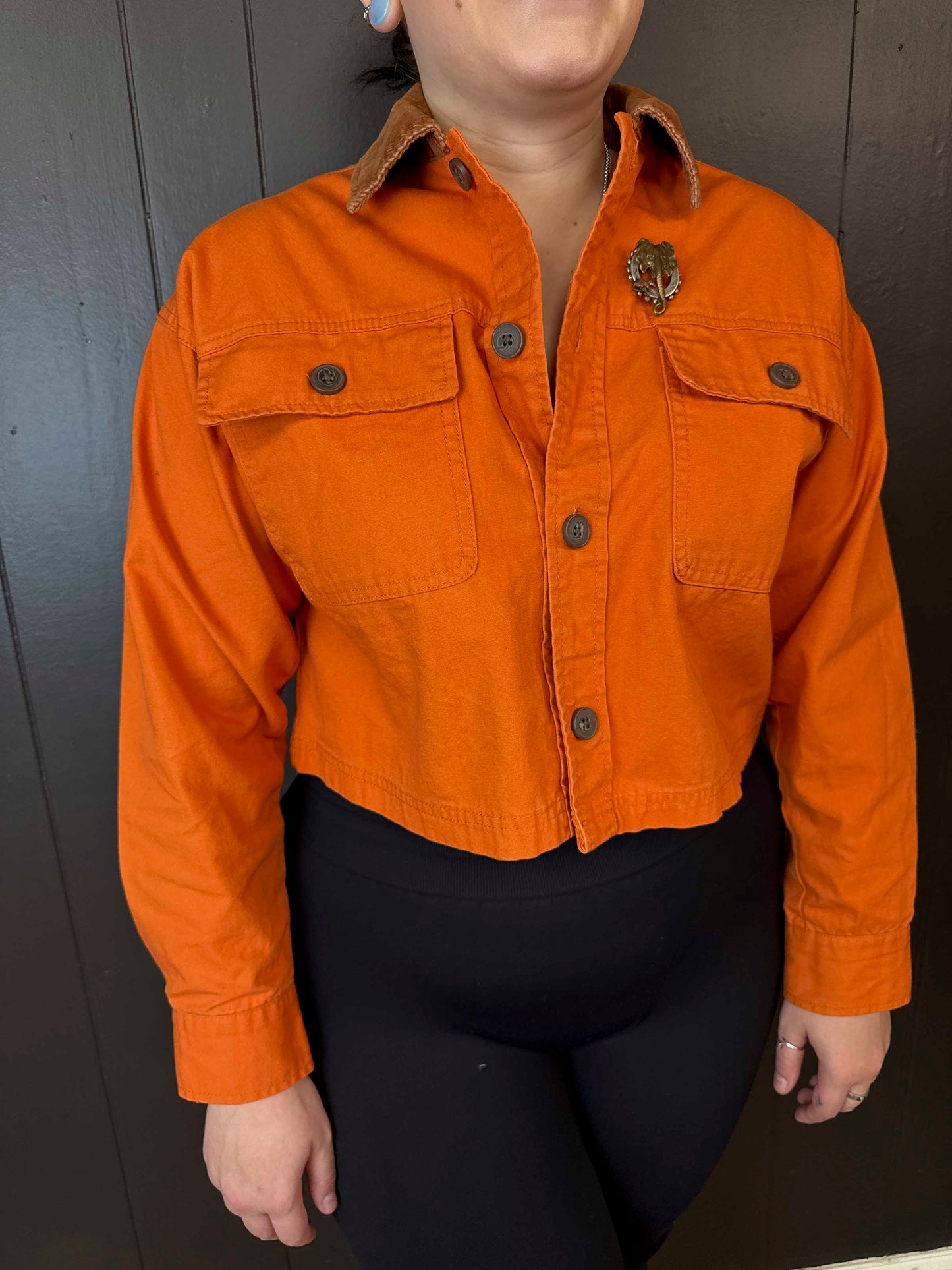 Mode Edit: Vintage Cropped Orange Jacket