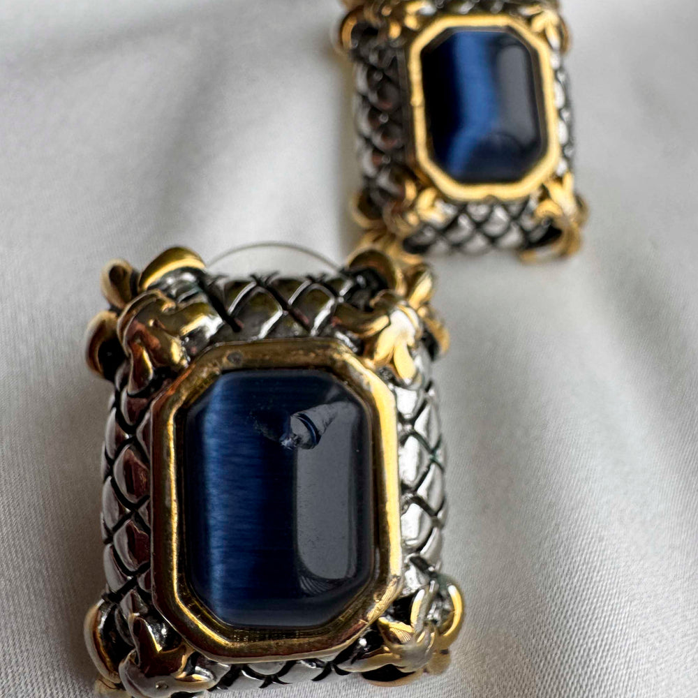 
                      
                        Vintage Monet Earrings – Regal Blue & Gold Statement
                      
                    