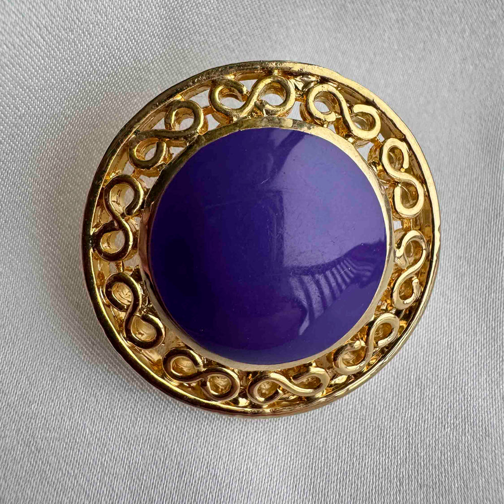 
                      
                        Vintage Purple Enamel & Gold Filigree Post Earrings
                      
                    