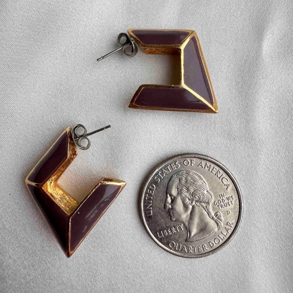 
                      
                        Vintage Geometric Enamel Earrings – Bold 80s Statement
                      
                    