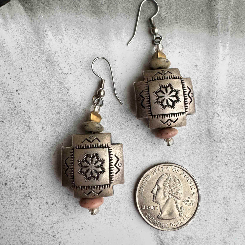 
                      
                        Vintage Southwest-Inspired Silver Earrings – Rustic Boho Charm
                      
                    