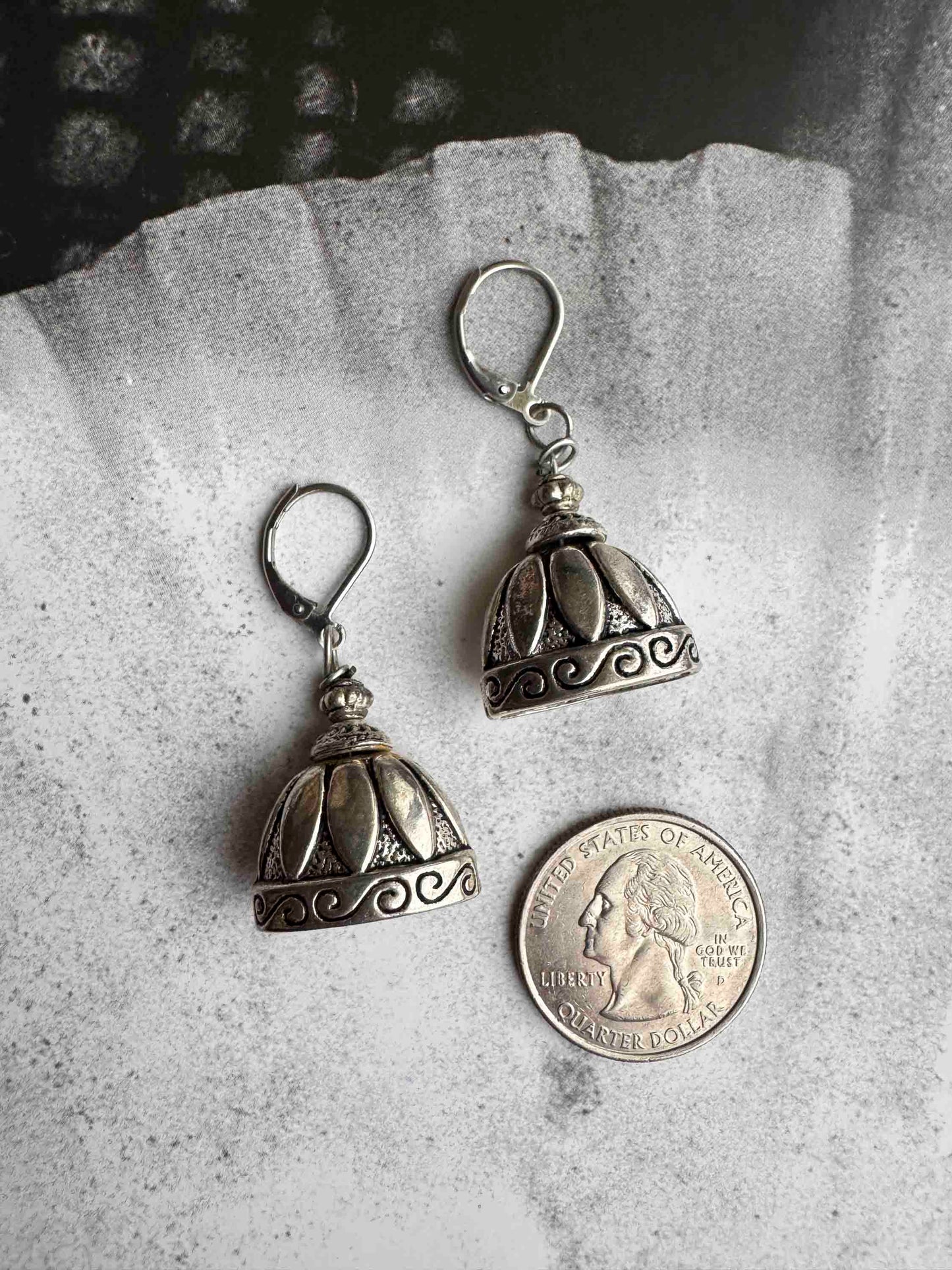 Vintage Silver Dome Jhumka Earrings – Timeless Bohemian Elegance