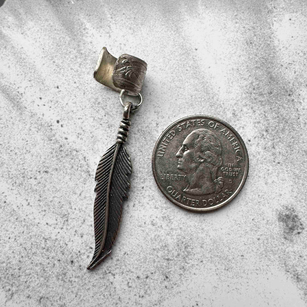 Vintage Silver Feather Ear Cuff – Boho Charm