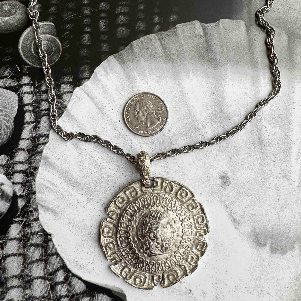 
                      
                        Vintage Silver Medallion Necklace – Timeless Greek Revival
                      
                    