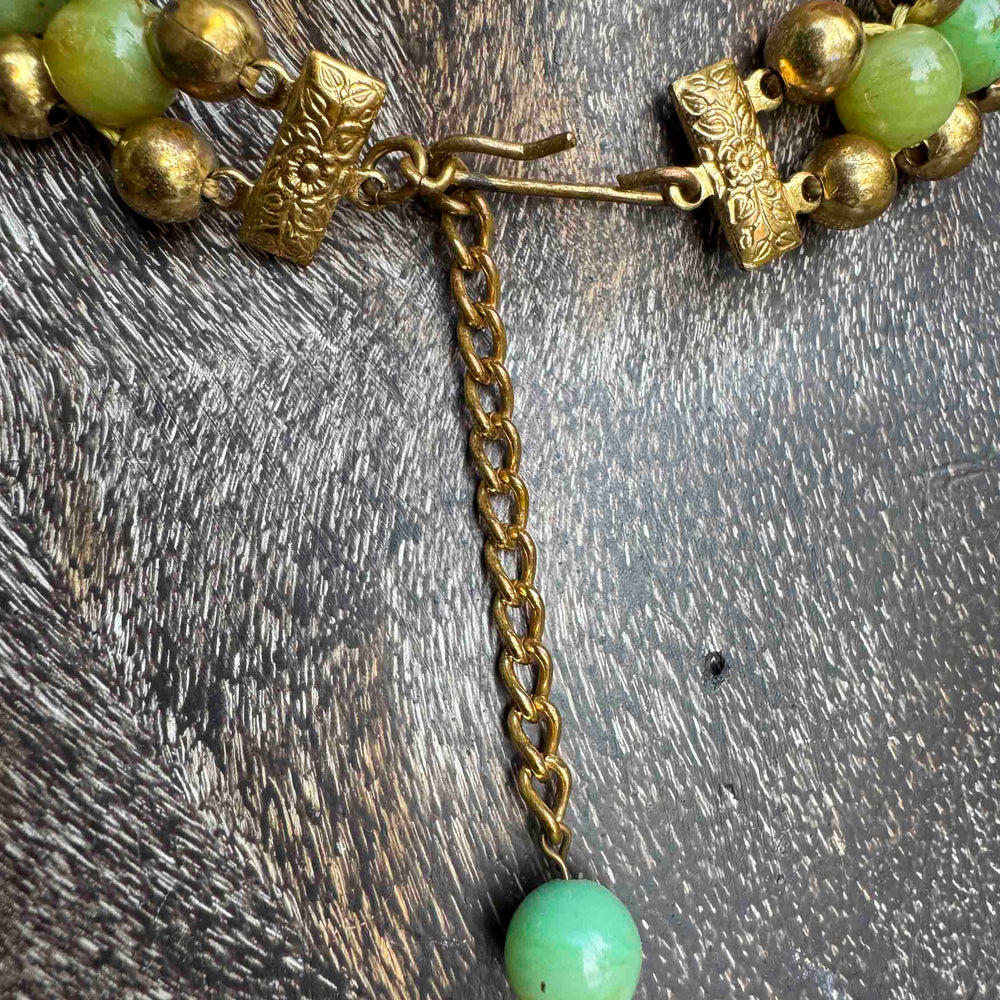 
                      
                        Vintage Green & Gold Beaded Statement Necklace
                      
                    