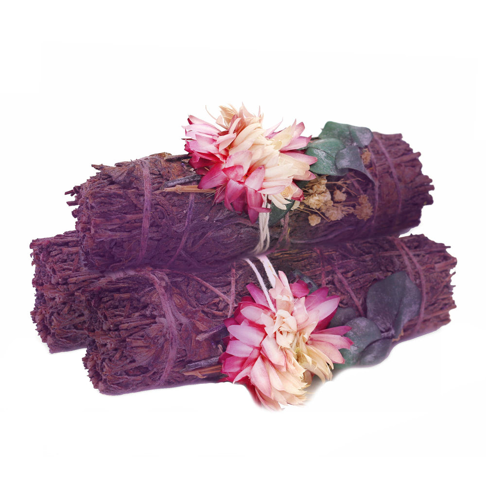 'Enchanted Forest' Floral Lavender Sage Smudge Stick (4 in.)