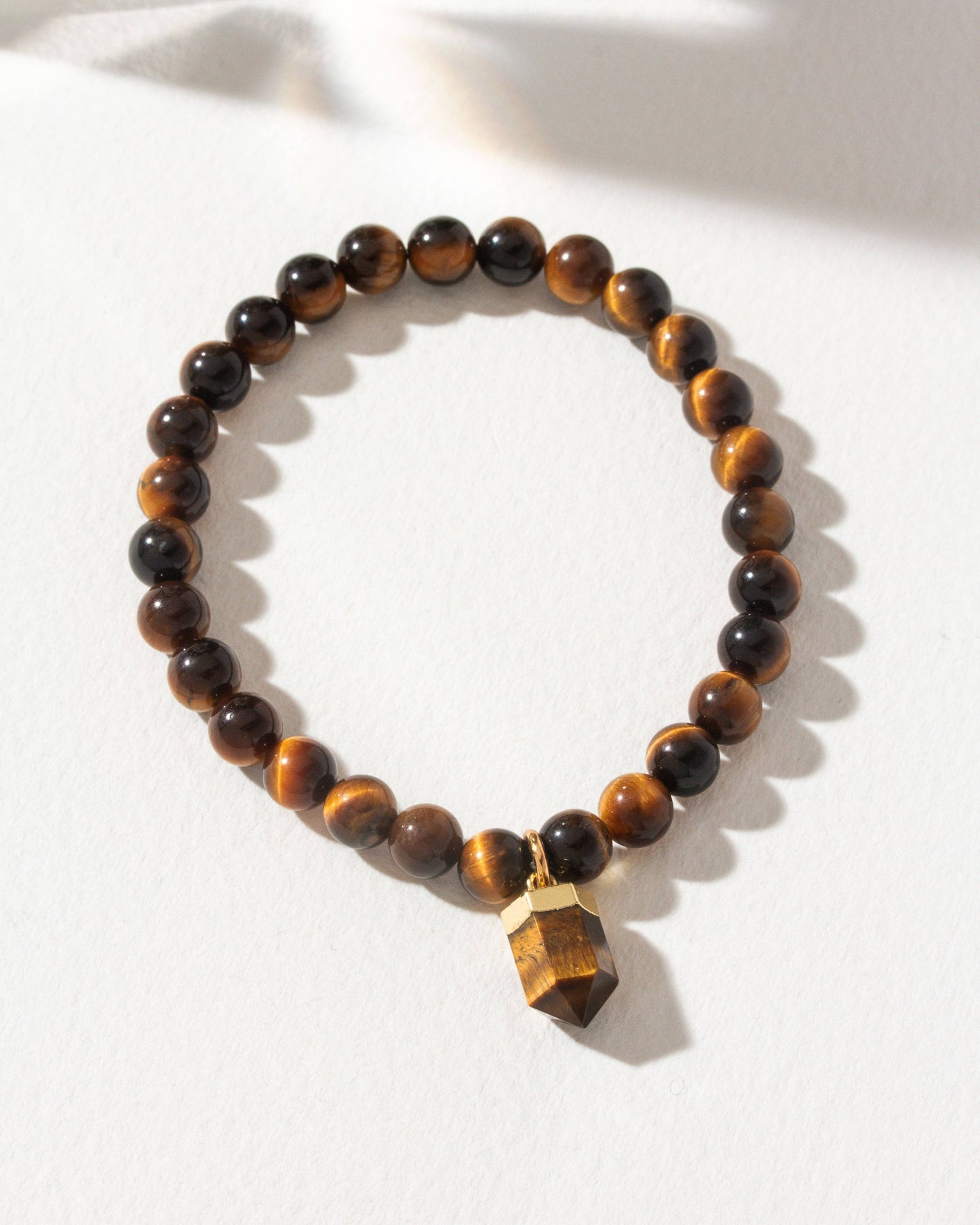 Healing Point Charm Stretch Bracelet - Tiger Eye