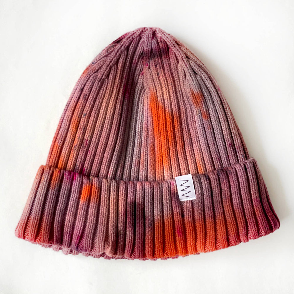 Brunette Hand-dyed Beanie Hat